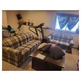 Plaid Sofa and Loveseat Set