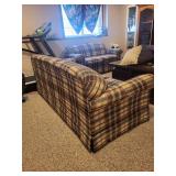 Plaid Sofa and Loveseat Set