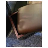 Square Storage Coffee Table with Faux Leather Top and 4 Rolling Ottomans