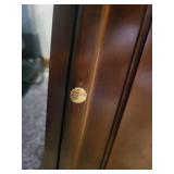 Wooden End Table with Pull-Out Tray and Storage Cabinet