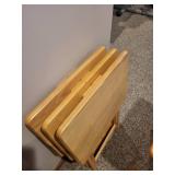 Set of 4 Wooden Folding TV Trays
