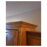 3-Piece Wood Entertainment Center with Glass Door Cabinets