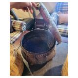 Set of 3 Woven Baskets Assorted Styles with Lids and Handle