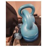 Horizon Fitness Avalon Stationary Bike with Empower Kettlebells and Dumbbell