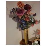 Lot of Artificial Floral Arrangements with Vases and Decorative Pieces