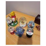 Collection of Disney and Character Snow Globes with Music Box