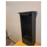 Black Wooden Wall Shelf Cabinet with Drawer, 27x12 Inches