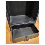 Black Wooden Wall Shelf Cabinet with Drawer, 27x12 Inches