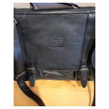 Bill Blass Black Leather Briefcase with Shoulder Strap
