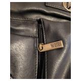 Bill Blass Black Leather Briefcase with Shoulder Strap