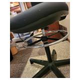 Adjustable Black Office Chair with Foot Ring and Wheels