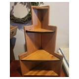 Wooden Three-Tier Corner Shelf Unit