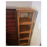 4-Tier Wooden Slatted Shelf Unit, 15x15x55 Inches