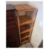 4-Tier Wooden Slatted Shelf Unit, 15x15x55 Inches
