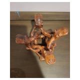 Brass Camel Cutout Bowl with Hand-Carved Wooden Stand