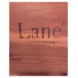 Lane Cedar Chest Bench with Black Cushion Top and Inlay Detail