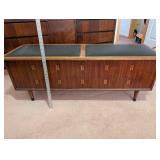Lane Cedar Chest Bench with Black Cushion Top and Inlay Detail