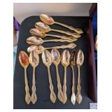 Gold-Tone Flatware Set with Decorative Case - 42 Pieces
