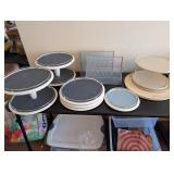 Large collection of cabinet organizing "Lazy Susan" spinning storage trays