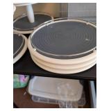 Large collection of cabinet organizing "Lazy Susan" spinning storage trays