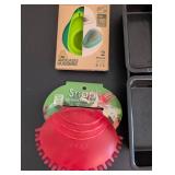 Kitchen Gadget Collection with Mini Loaf Pans, Cookie Jar, Avocado Huggers, and Slicers