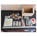 Collection of Folk Art Ceramic Refrigerator Magnets and Trinkets