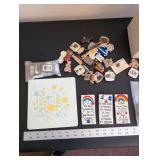 Collection of Folk Art Ceramic Refrigerator Magnets and Trinkets