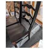 Pair of Black Wooden Dining Chairs with Ladder Backs