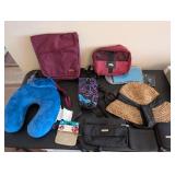 Travel Accessories Collection Including Baggalini Bags, Neck Pillow, Organizer, and Hat