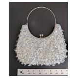 Set of 2 Evening Bags with Silver Beaded Clutch and Gold Pouch