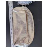 Set of 2 Evening Bags with Silver Beaded Clutch and Gold Pouch
