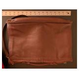 Lot of 2 Leather Bags - Red Handbag and Brown Coach Messenger Bag