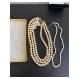 Pearl Necklaces - 3-Strand & 18-Inch Single Strand Both New with Tags