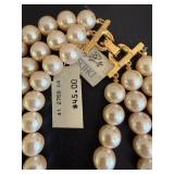 Pearl Necklaces - 3-Strand & 18-Inch Single Strand Both New with Tags