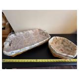 Longaberger Baskets - Handwoven Floral Lined with Plastic Inserts Dresden, Ohio USA (Lot of 2)