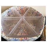 Longaberger Handmade Baskets - Floral Fabric and Plastic Liners, 2-Piece Set with Clear Dividers