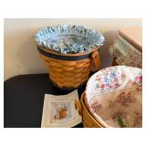 Longaberger Baskets Set - Handwoven Floral Liners (Lot of 3)