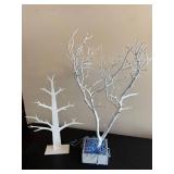 White Twig Tree Jewelry Holders in Square Base - Approx. 25 in Tall