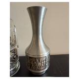 Air Force Academy Collectible Glass, Silver Vase & 2 Coasters - Display Set (Lot of 4)