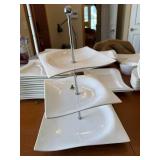 Large Collection Villeroy & Boch Crofton 1748 Germany Square Dinnerware - White Porcelain