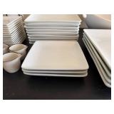 World Market and Threshold White Porcelain Square Dinnerware Set - Plates, Bowls & Mugs