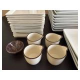 World Market and Threshold White Porcelain Square Dinnerware Set - Plates, Bowls & Mugs