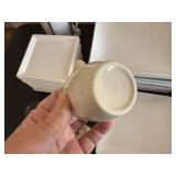 World Market and Threshold White Porcelain Square Dinnerware Set - Plates, Bowls & Mugs