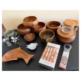 Wooden Bowls & Serving Pieces - Assorted Sizes, Martha Stewart Confetti Wands & Wine Markers