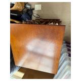 Wooden Display Cabinet with Slatted Sides - 2-Tier Shelf Unit