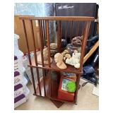 Wooden Display Cabinet with Slatted Sides - 2-Tier Shelf Unit