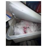 Assorted Doll Making and Craft Supplies - Fabrics, Doll Accessories & Storage Bins