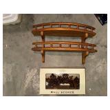 Sonoma Wall Sconce & 2 Wooden Wall Shelves (Set of 3)