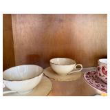 Lenox Laurel Floral Tea Set - Teacups, Saucers & Gold Rim Plates (USA)