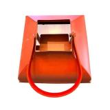 Red Metal Lantern - Glass Panels, Candle Inside